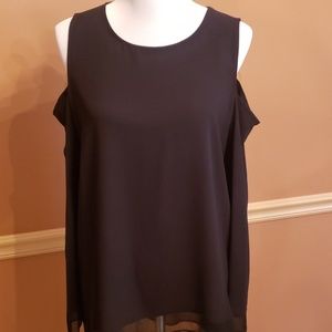 SIMPLY VERA Black Cold-Shoulder Med EUC